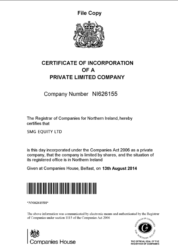 Compnay Certificate